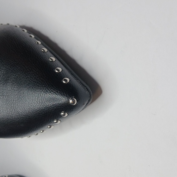 Elegant Black Studded Ankle Boots - Picture 3 of 9